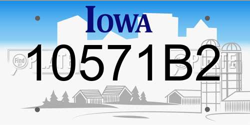 10571B2 Iowa License Plate