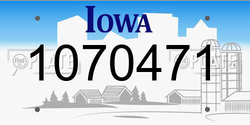 1070471 Iowa License Plate