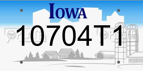 10704T1 Iowa License Plate