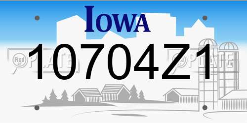 10704Z1 Iowa License Plate