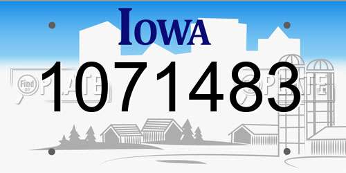 1071483 Iowa License Plate
