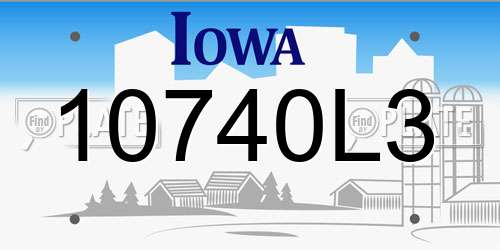 10740L3 Iowa License Plate