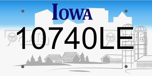 10740LE Iowa License Plate