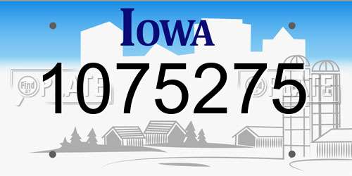 1075275 Iowa License Plate