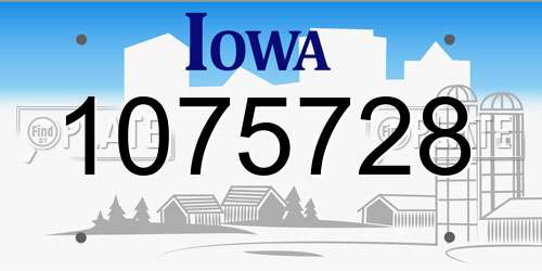 1075728 Iowa License Plate