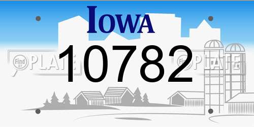 10782 Iowa License Plate