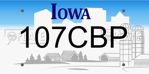 107CBP Iowa License Plate