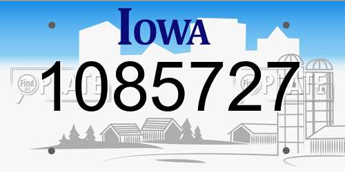 1085727 Iowa License Plate