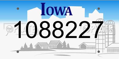 1088227 Iowa License Plate