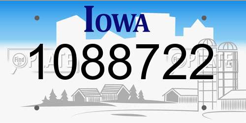1088722 Iowa License Plate
