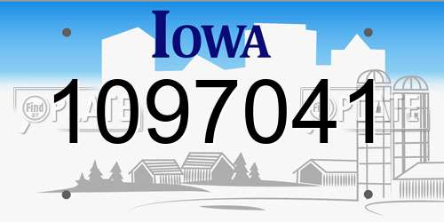1097041 Iowa License Plate
