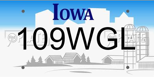 109WGL Iowa License Plate