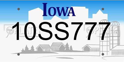 10SS777 Iowa License Plate