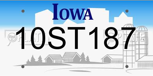 10ST187 Iowa License Plate