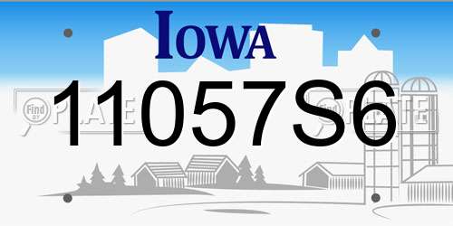 11057S6 Iowa License Plate