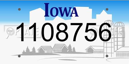 1108756 Iowa License Plate