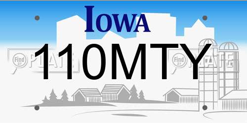 110MTY Iowa License Plate