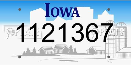 1121367 Iowa License Plate
