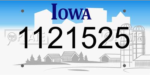 1121525 Iowa License Plate