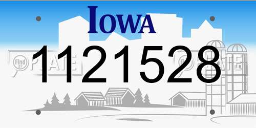 1121528 Iowa License Plate