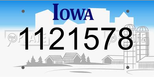 1121578 Iowa License Plate