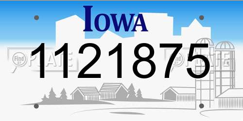 1121875 Iowa License Plate