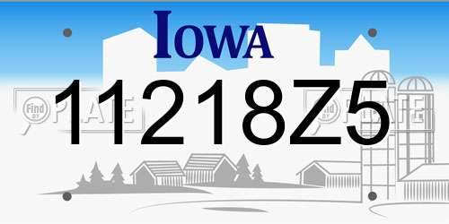 11218Z5 Iowa License Plate