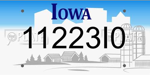 11223I0 Iowa License Plate