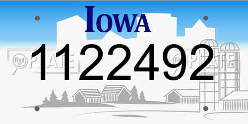 1122492 Iowa License Plate