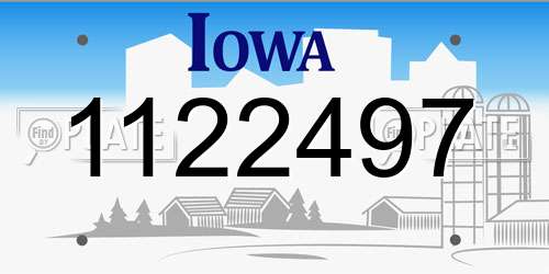 1122497 Iowa License Plate