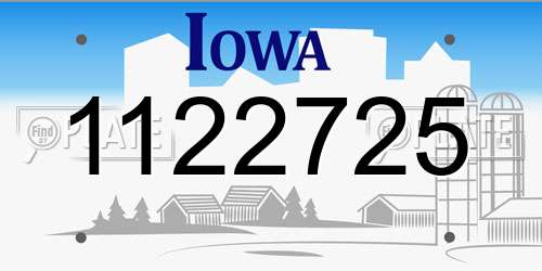 1122725 Iowa License Plate