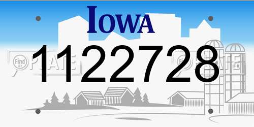 1122728 Iowa License Plate