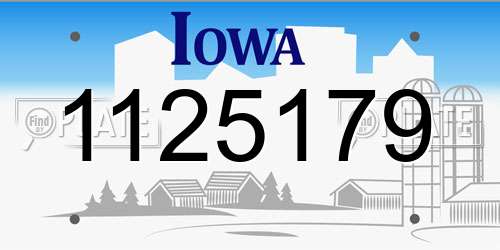 1125179 Iowa License Plate