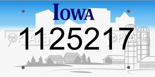 1125217 Iowa License Plate