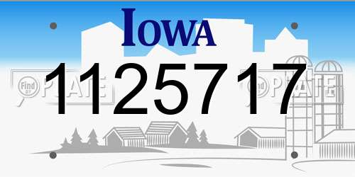 1125717 Iowa License Plate