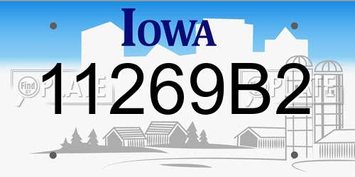 11269B2 Iowa License Plate