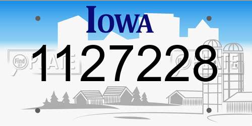 1127228 Iowa License Plate