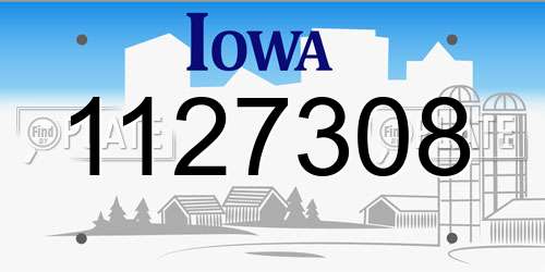 1127308 Iowa License Plate