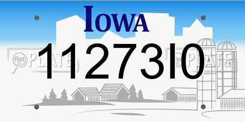 11273I0 Iowa License Plate