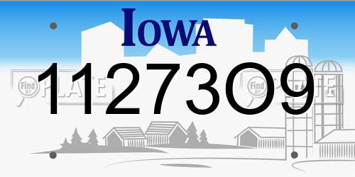 11273O9 Iowa License Plate