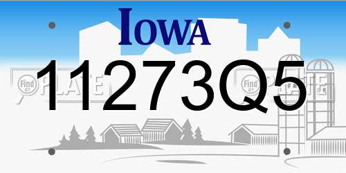 11273Q5 Iowa License Plate