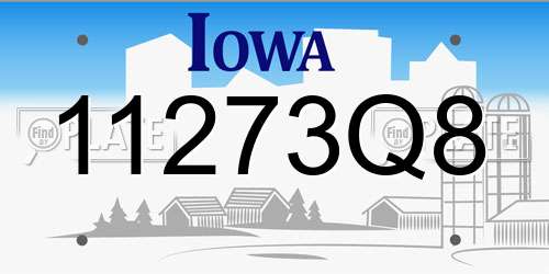 11273Q8 Iowa License Plate