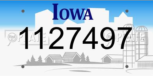 1127497 Iowa License Plate
