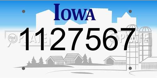 1127567 Iowa License Plate