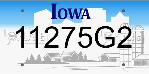 11275G2 Iowa License Plate