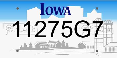 11275G7 Iowa License Plate