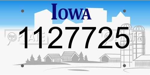 1127725 Iowa License Plate