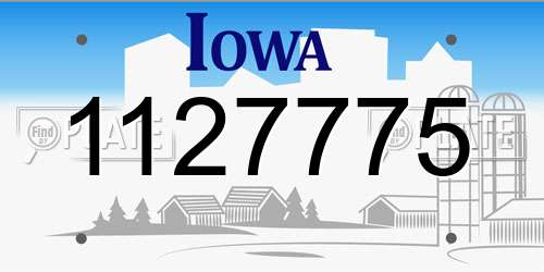 1127775 Iowa License Plate