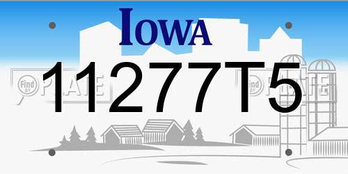 11277T5 Iowa License Plate