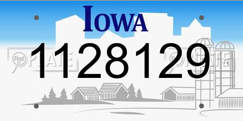 1128129 Iowa License Plate